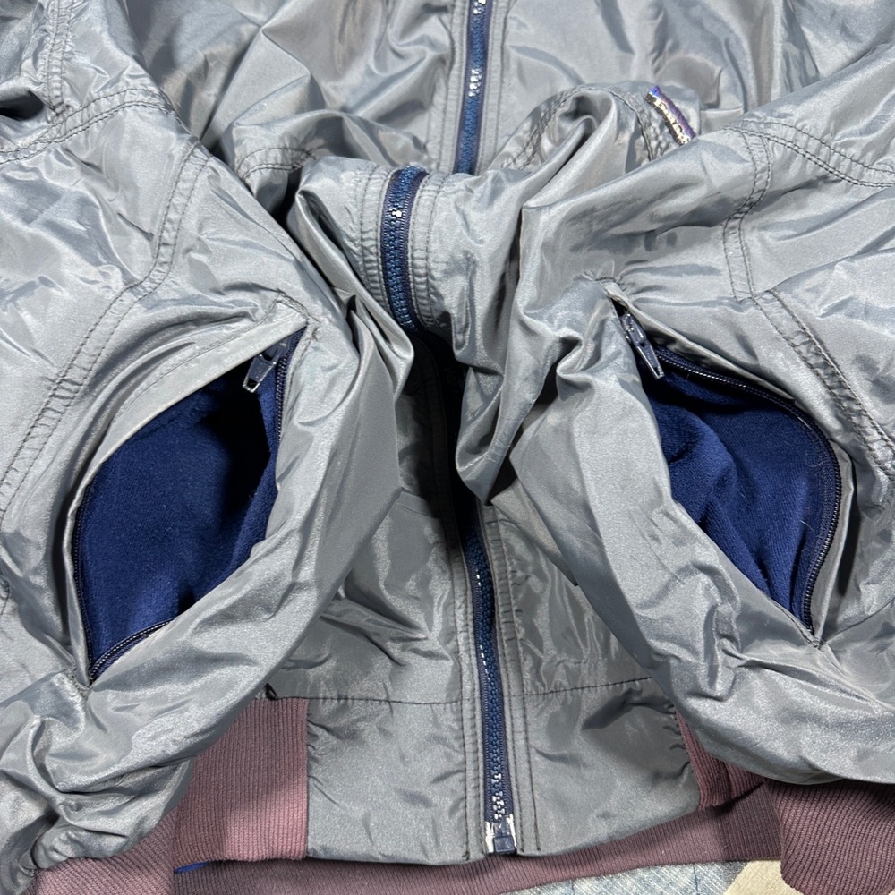 Vintage 80s Made in USA Patagonia Synchilla Shelled Jacket Grey Blue XL 42111 F8 - Picture 11 of 13